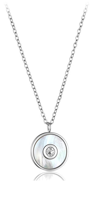 Victoria Walls Očarujúce oceľový náhrdelník s perleťou VN1096S (retiazka, prívesok)