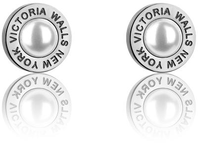 Victoria Walls Pôvabné oceľové náušnice kôstky s perlami VE1093S